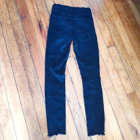 Agolde black skinny distressed cropped jeans - Picture 2 of 6